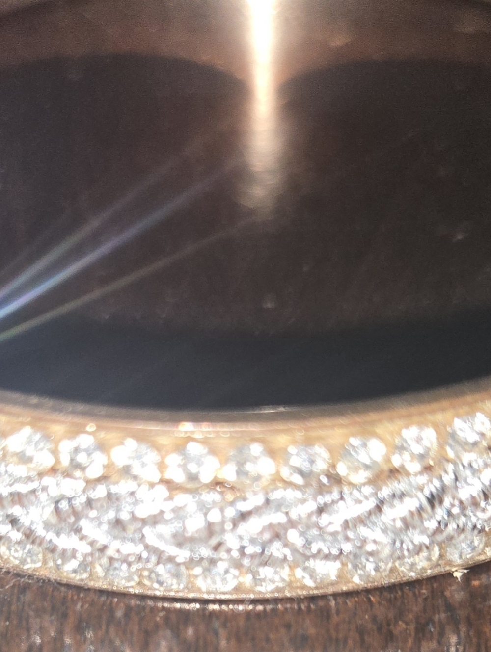 Gold Tone Bangle Bracelet with Clear Crystals